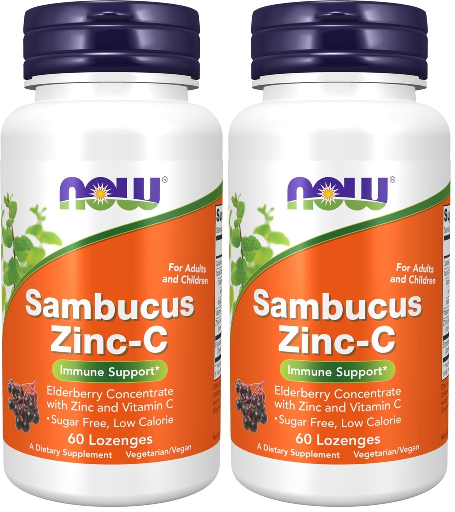 NU Supplements, Sambucus Sink-C med Elderberry Konsentrat og vitamin C, 60 Lozenges (pakke med 2)