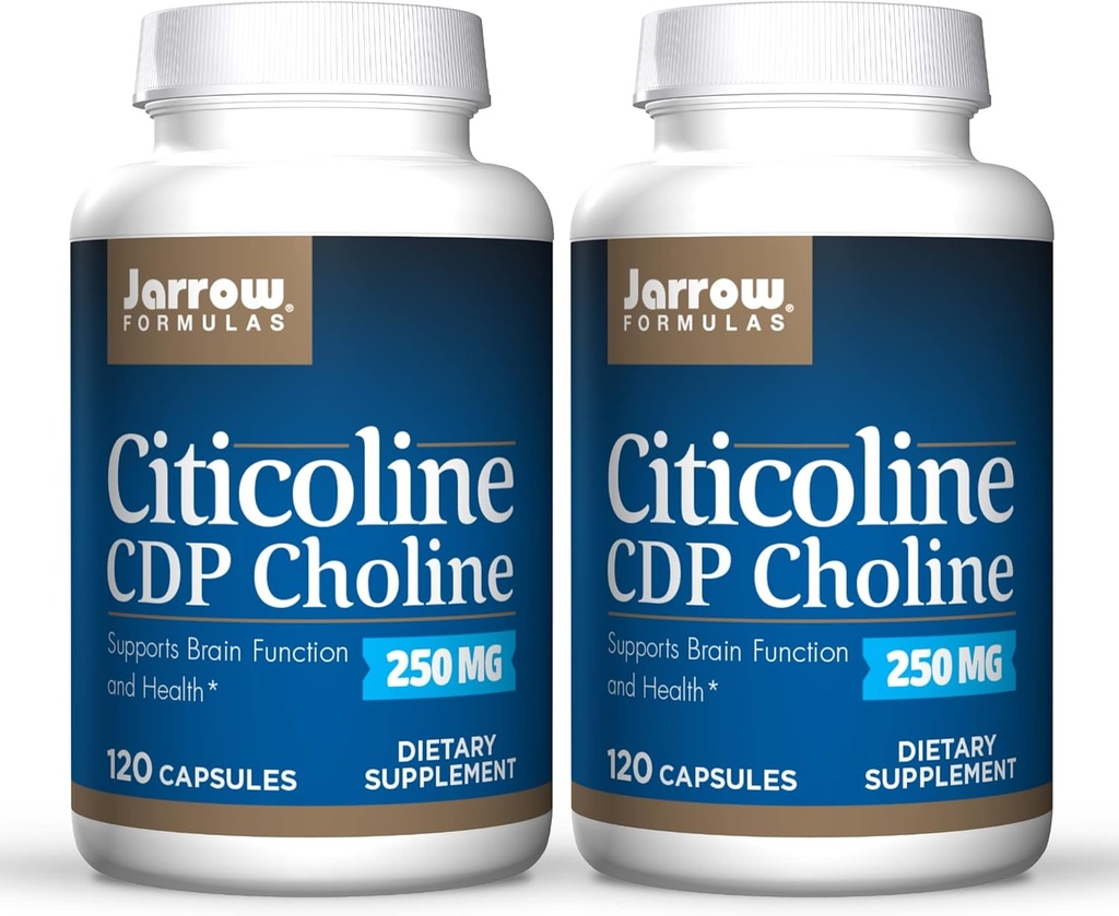 Jarrow Formler Citicolin (CDP-kolin) 250 mg - 120 kapsler, pakke med 2 - støtter brain helse og oppmerksomhet ytelse - opp til 240 total service