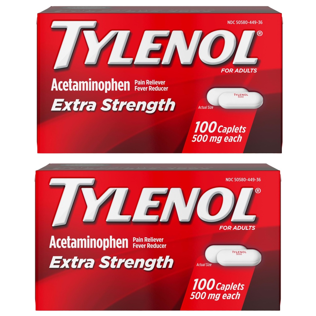 Tylenol ekstra styrke smertestillende og feber reduserende kapellene, 500 mg acetaminophen, smerte lindring piller for hodepine, ryggsmerter, tannsmerter og mindre ledgikt smertelindring, 200 teller