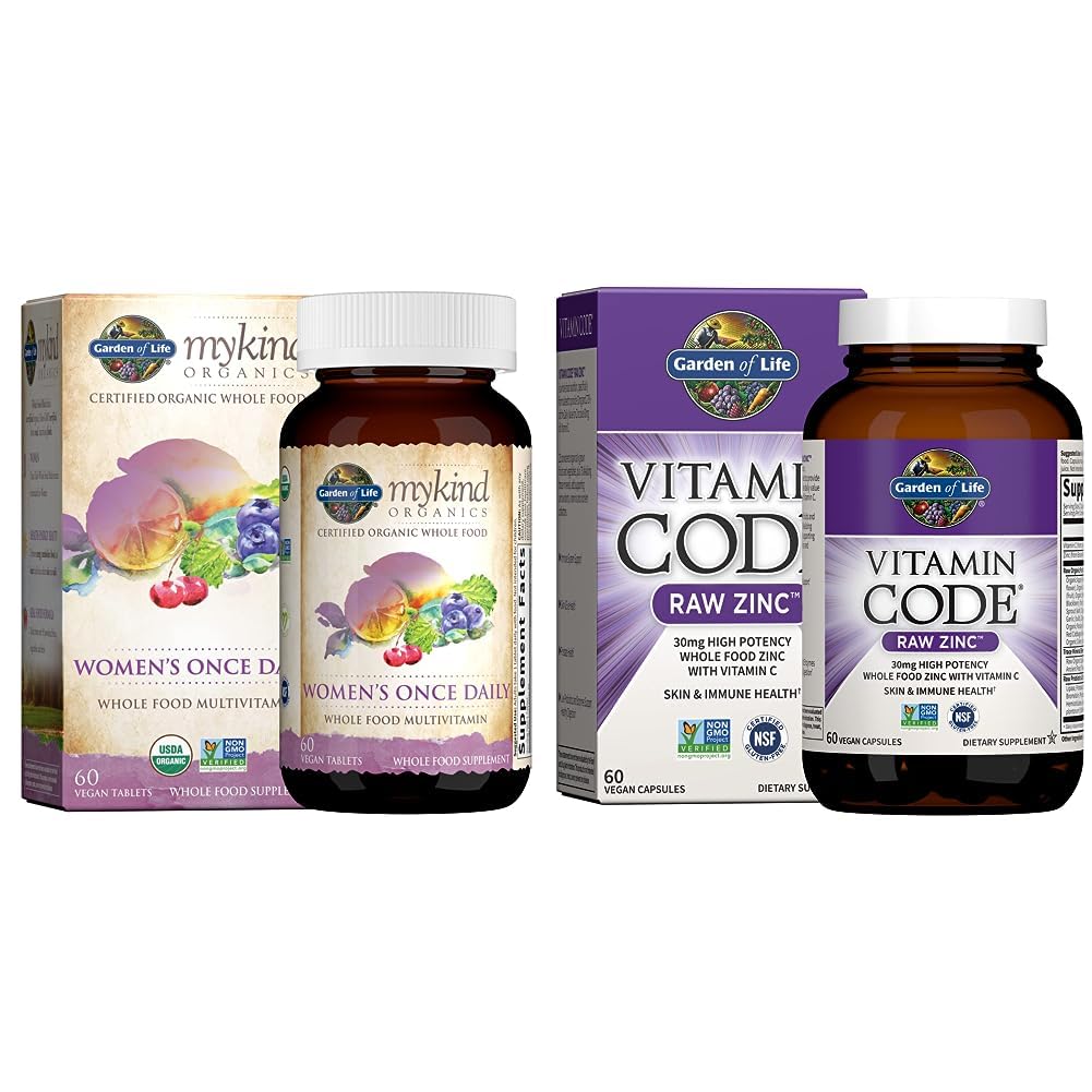 Livshage kvinners multivitamin og sink Supplement Bundle (2 elementer)