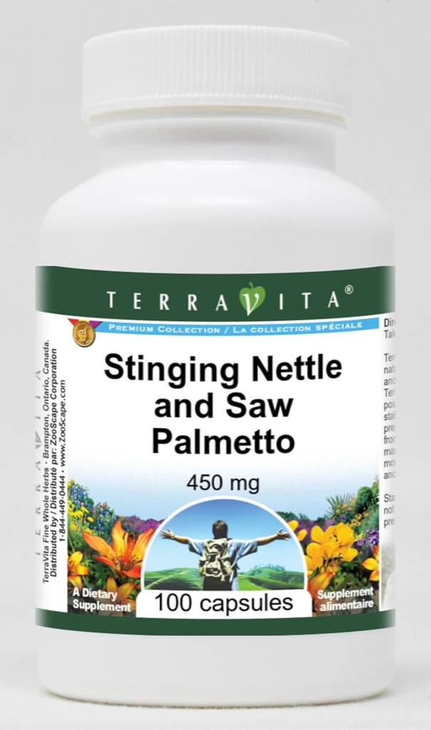 Stinging Nettle og Sag Palmetto - 450 mg (100 kapsler, ZIN: 513889)