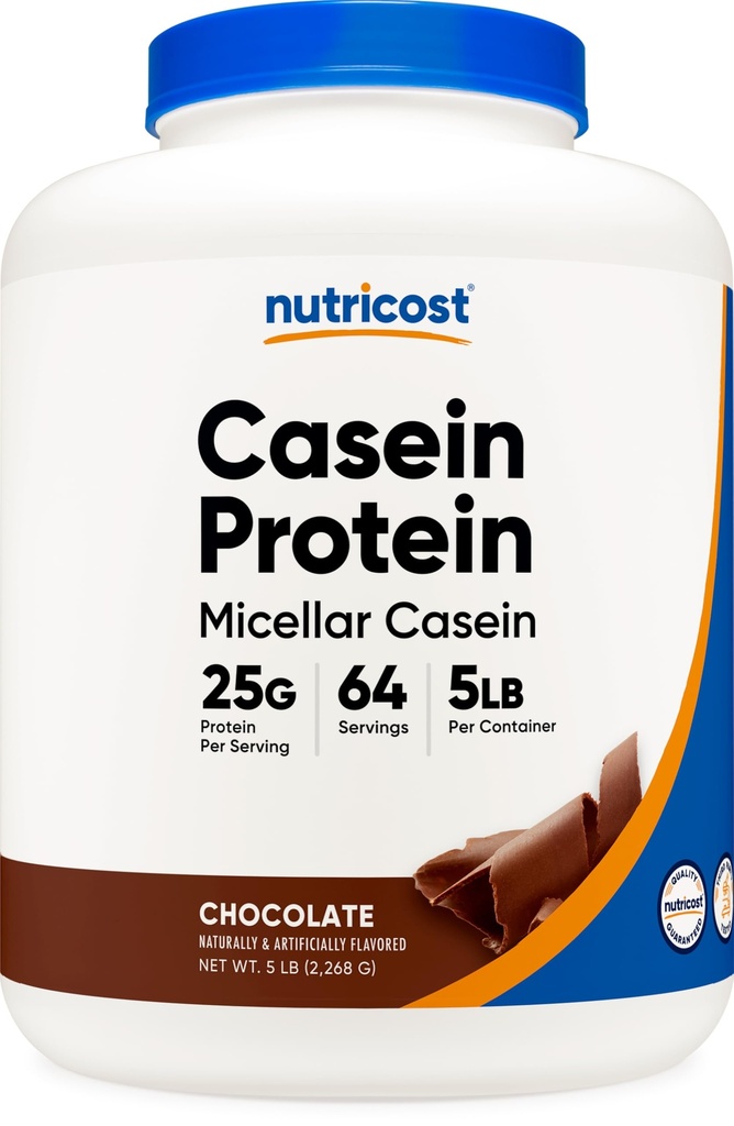 Nutricost Casein Protein Powder 5lb sjokolade - Micellar Casein, Glutenfri, Ikke-GMO