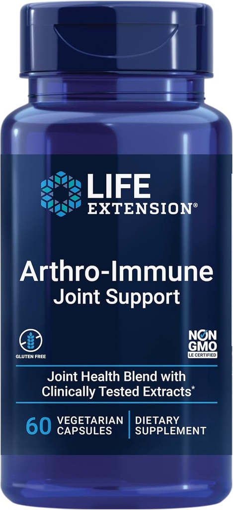Livsforlengelse Arthro-Immune felles støtte, Curcumin EliteTM Turmeric Extract, Andrographis paniculata, støtter mobilitet og fleksibilitet, vegetarisk, glutenfri, ikke-GMO, 60 kapsler