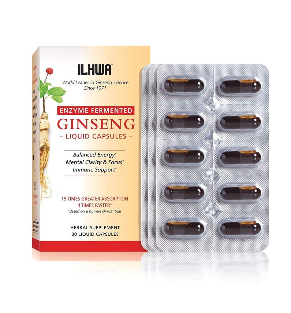 ILHWA Enzyme Fermented Ginseng, 30 flytende kapsler
