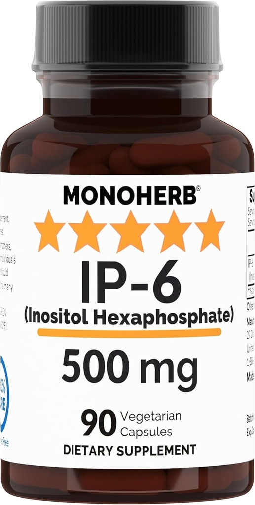 MONOHERB IP-6 Inositol Hexafosfat 500 mg per kapsel - 90 Veg Kapsler