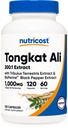 Nutricost Tongkat Ali 1000mg 120 kapsler - med Tribulus Terrestris og BioPerine, Vegetarisk Caps, Ikke-GMO, Glutenfri, Potent Ekstrakt