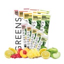 Ren enkel spiss Grønne Variety 10 Pack, Grønne pulverblanding, pakket med Superfoods Klorella & Spirulina, inneholder 5 Delicious Flavors: Peachy, Grønn Apple, bringebær lemonade, søt sitron & tropisk