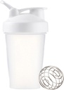 Shaker Flaske 12oz Protein Shaker plastflaske for pre & post trening med Twist og Lock Protein Box Oppbevaring, Bærbar treningsflaske for Fitness Enthusists Atletes (hvite, 12 oz)