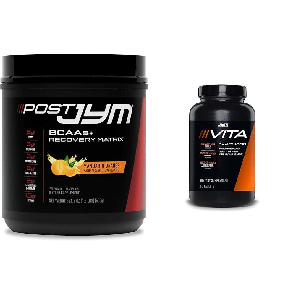 Post JYM Active Matrix Post-Workout med BCAA, Glutamin og mer + Vita JYM Sports Multivitamin for atleter, 60 tabletter