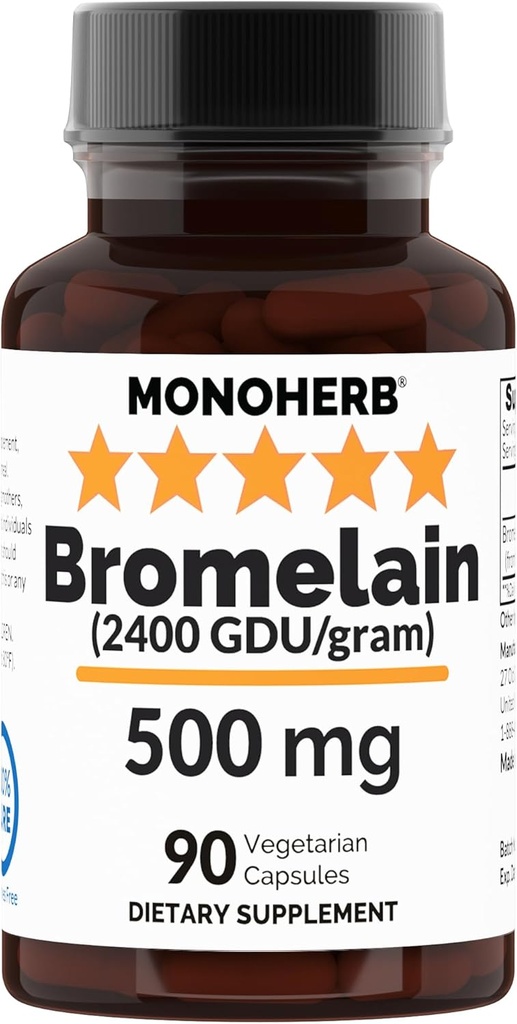 MONOHERB Bromelain 500 mg per kapsel - 90 Vegkapsler - 90 Serveringer