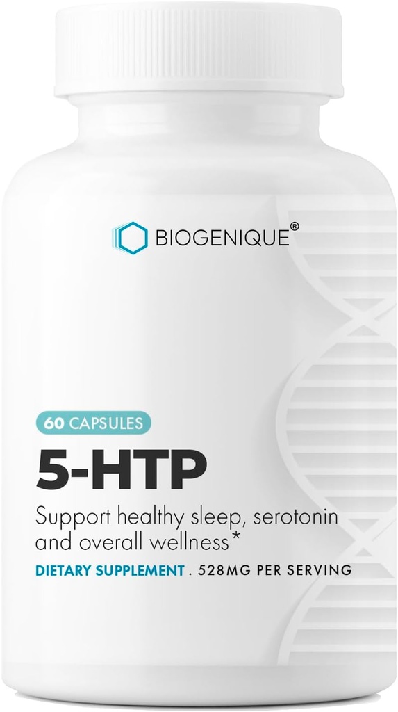 5-HTP (5-hydroksytryptofan) 200 mg, Mood Enhancer og Neurotransmitter Støtte * 60 kapsler 5htp Griffonia Simplicifolia - laget i USA