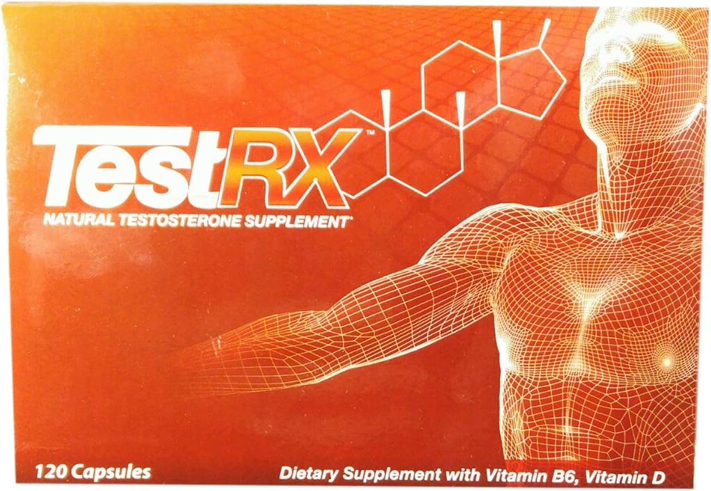 TESTRX naturlig testosteron Supplement - 120 kapsler