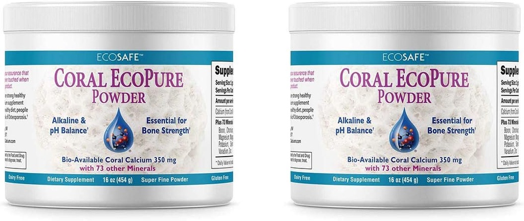 Ecopure Coral Kalsium pulver med spor Mineraler - 16 Ounces