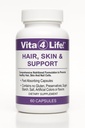 Vita4Life!® Biotin 2000mcg + MSM Hårvekstvitaminer for kvinner og menn | Hår, hud og neglestøtte Supplement med vitamin A, E, sink | Rask absorberende kapsler, 60 greve, 30 dagers forsyning