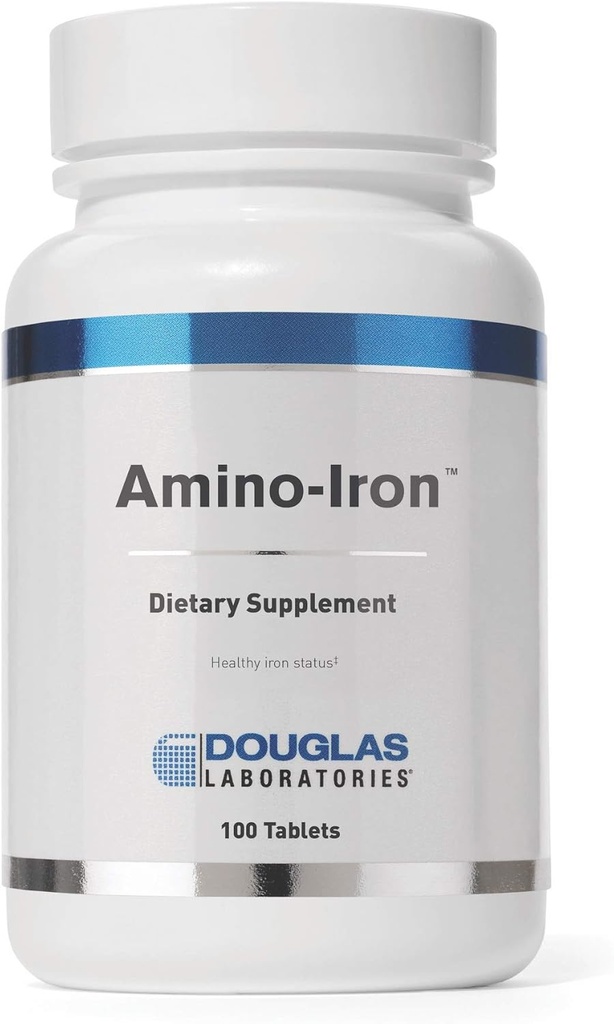 Douglas Laboratories Amino-Iron | Høyt absorberbar jern / aminosyre Supplement | 100 tabletter