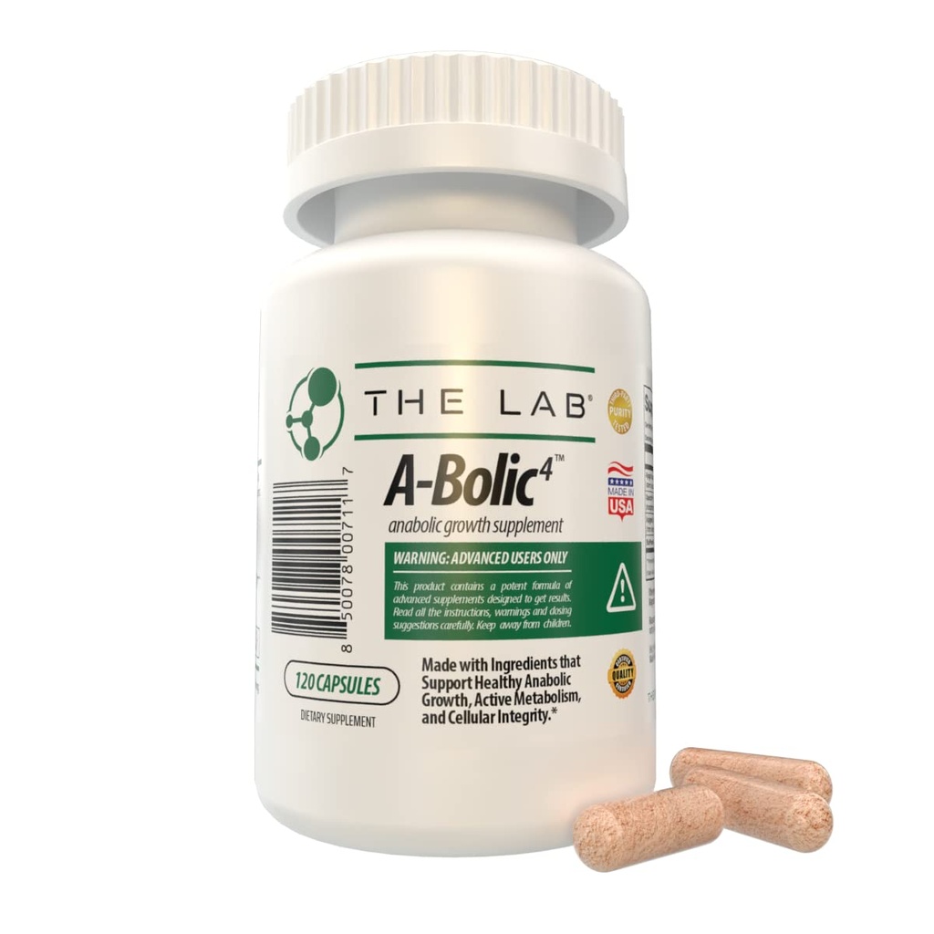 True Nutrition - A-bolic4 Advanced Anabolic Boost Supplement | Støtte sunn anabole vekst naturlig med Turkesteron, Apigenin, QuercefitTM Quercetin | 120 Kapsler