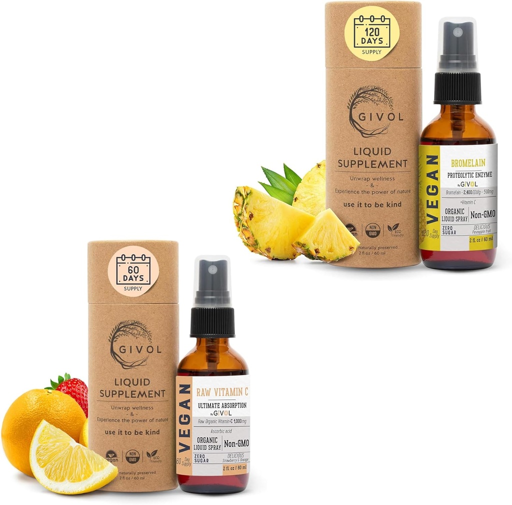 Raw Bromelain Mist-Liquid Pineapple Extract - Forbedret potens 500mg og vitamin C ekstra styrke Spray Mist: daglig absorpsjon flytende essensiell protein støtte, optimaliserer velvære fordeler