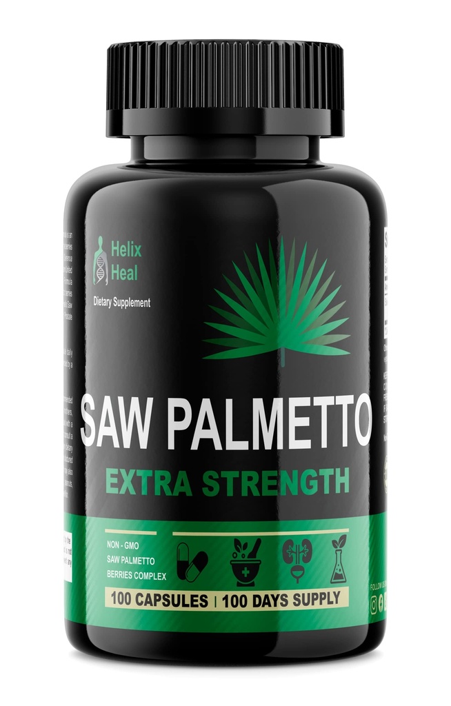 Saw Palmetto for menn - Prostata Helse Supplements for menn Urinal Helse - Naturlig DHT Blocker, 500mg Extra Styrke Hårvekst Behandlinger - 100 kapsler 3 måneders forsyning