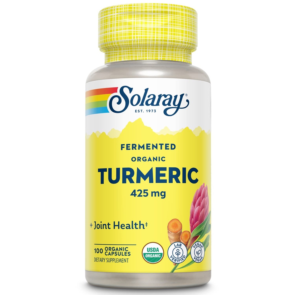 SOLARAY Fermentert Turmeric Root 500 mg ® 100 Vegkaps