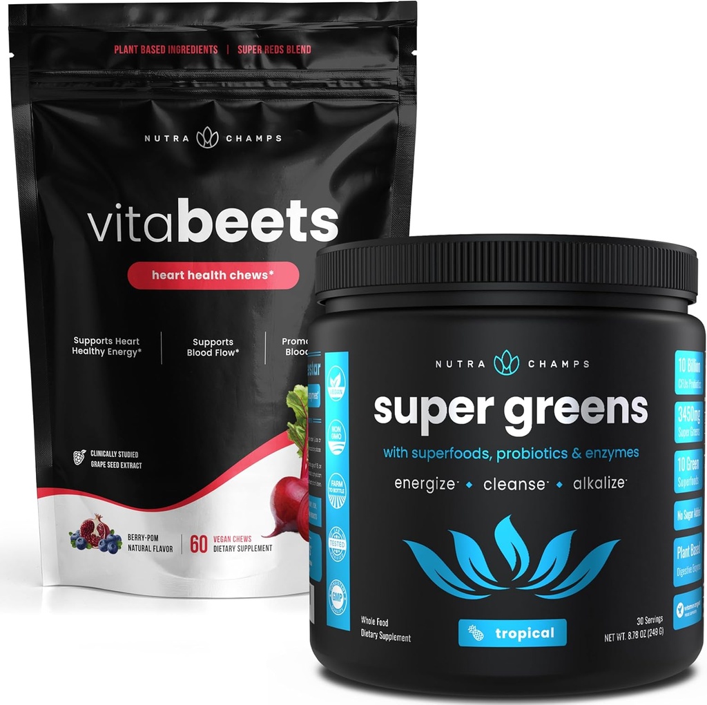 NutraChamps Beet Root Chewables & Greens Superfood pulver bunke