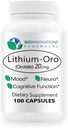 Litium Oro 20 mg, støtter sunn humør emosjonell velvære, oppførsel og minne. Biotilgjengelig, 100 Caps (Elemental Litium Orotate)