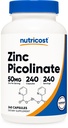 Nutricost Zink Picolinat 50mg, 240 Vegetariske kapsler - Glutenfri og ikke-GMO (240 Caps)