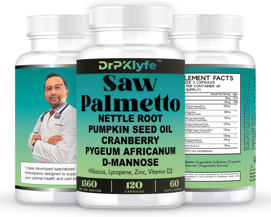 Pumpkin Seed Olje & hårvekst Supplement med sag Palmetto for kvinner, DHT Blocker for menn, PCOS Prostata Helse, Pygeum, Lycopen, Mens Helse