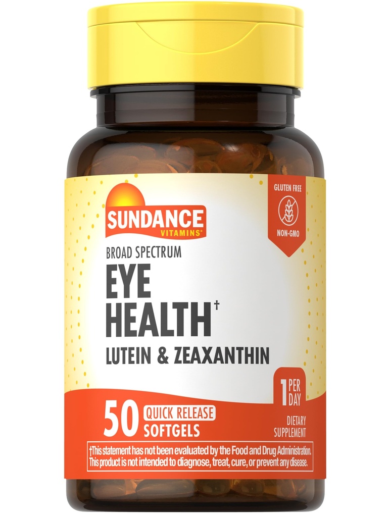 Sundance lutein og Zeaxanthin Supplement | 50 Softgels | for øyehelse | Ikke-GMO og Glutenfri formel