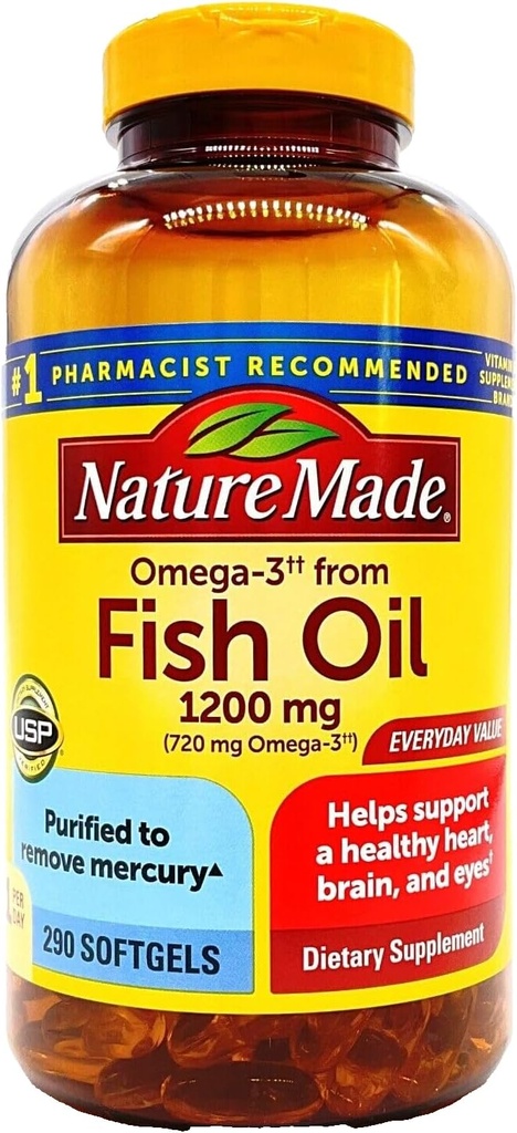 Laget natur Omega-3 fra fisk Olje 660 mg EPA + DHA, 290 Softgels