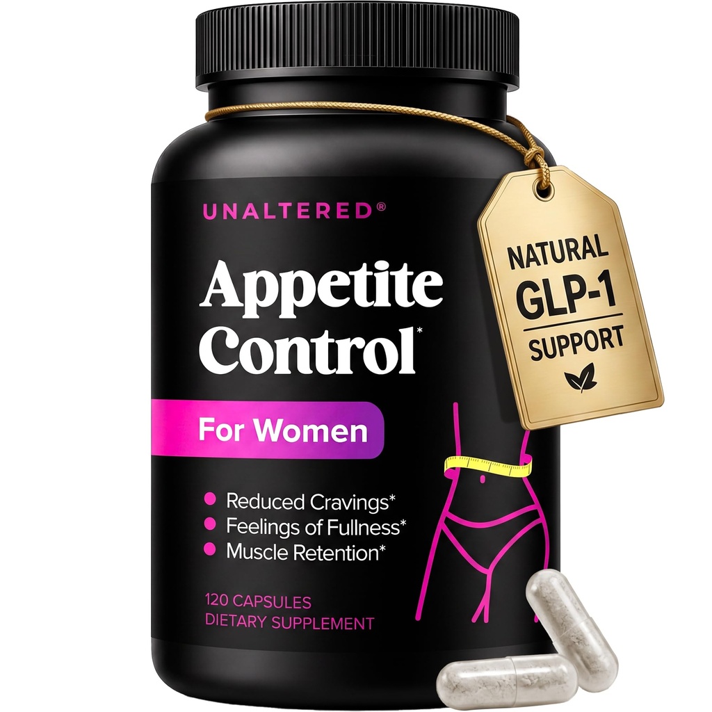 UNALTERED Appetite Suppressant for kvinner - Hjelper Administrere cravings, fremmer fullhet, og støtter vekttap - naturlig kosttilskudd med kromi Picolinate & Glucomannan - 120 Vegan Capsules