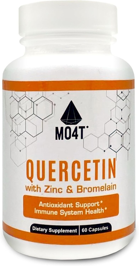 Quercetin & Bromelain med sink - Antioksidant støtte immunsystem helse - kosttilskudd - 60 kapsler 1050 mg Potent formel