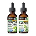 BIO KRAUTER Bacopa Tinktur 2 Fl. Oz. & Ginkgo Biloba Tinktur 2 Fl. Oz.
