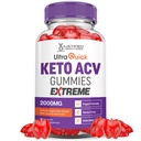 Ultra Quick Keto ACV Gummies Ekstremt 2000MG Ultraquick Keto Gummies Apple Cider Vinegar Formulert med Pomegranate Beet Juice pulver B12 Vegansk Ikke GMO 60 Gummys