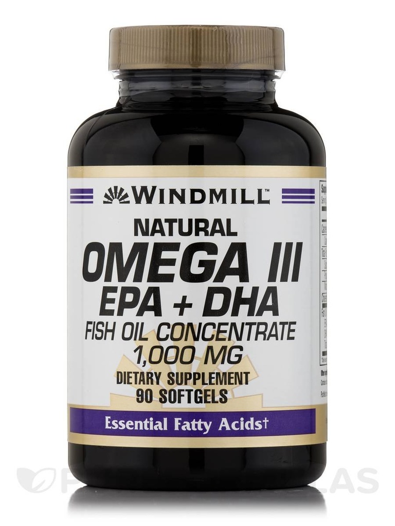 Vindmølle Omega 3 Fiskeolje 1000 mg Softgels, 90 ct