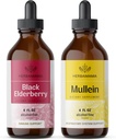 HERBAMAMA Herbal flytende dråper Kit - Bundle av Black Elderberry ekstrakt og Mullein Leaf Tinktur 4 fl oz - Vegansk, ikke-GMO, sukker og alkohol-fri - 2 Pack