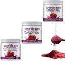 Superfood Beets Powder, 10.59oz (pakke med 12) - Beetroot pulver Organic Beet Root Blande med grønn te og berry Flavor, ikke-GMO, Plantebasert Drink Mix