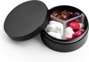 Små piller veske 3 sammenlikninger, metall rund bærbar pille boks, vanntett reisepilleorganisator, Pocket Purse Medicine Vitamin Holder EDC Container (svart)