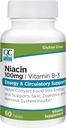 Kvalitetsvalg Niacin (Vitamin B3) Energi & Ciculatory Support 100 mg Supplement, 60 greveflasker