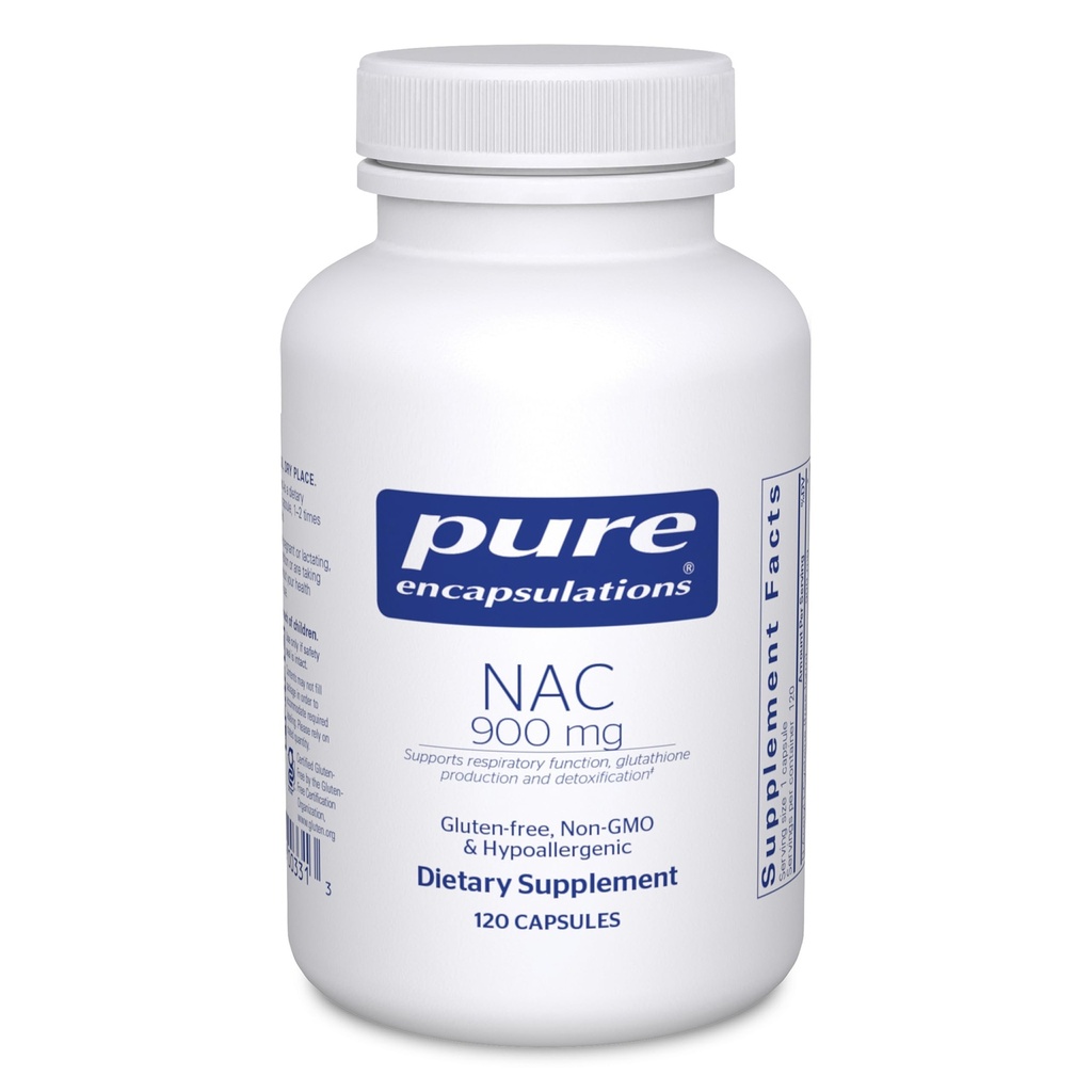 Rene innkapslinger NAC 900 mg - N-Acetyl Cysteine Amino Acid Supplement for Lung & Immune Support, Liver & Antioksidanter* - 120 Kapsler