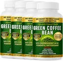 Grønn kaffebønne ekstrakt, 100% ren grønn kaffebønne kapsler, 50% klorogensyre, 10.000 mg styrke, 240 kapsler, 8 måneders forsyning, ikke-GMO og glutenfri, Tradisjonell urte Supplement