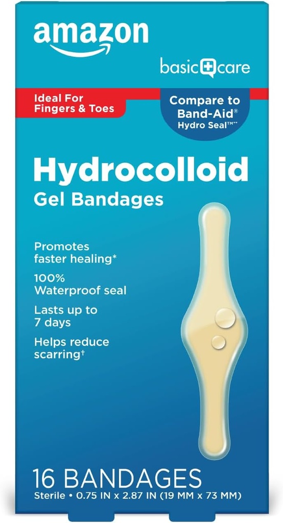 Grunnleggende omsorg Avansert rask healing Hydrokolloid Gel Bandages, Finger og tær, 16 ct