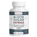 Sugar Shield Defense Supplement - Cinnamon, Chromium, Vanadium, Triple Protection for Heart, Metabolisme, Energi - 60 Kapsler, laget i USA