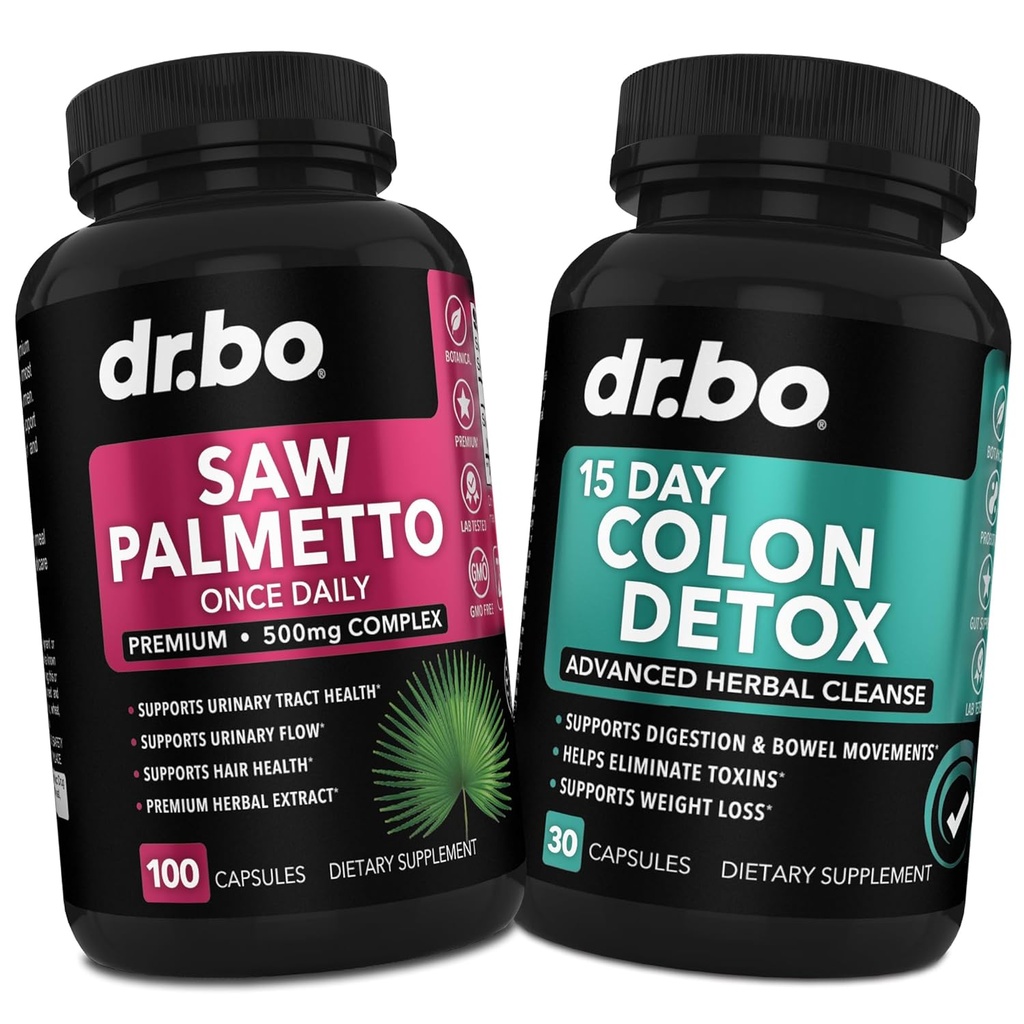 Saw Palmetto for kvinner Hårtap & Colon Cleanser - DHT Blocker for kvinner vekst og 15 dager Colon rengjøring Intestinal Detox piller - ren så Palmetto Hårtap Supplement Bowell Bevegelse Kapsler
