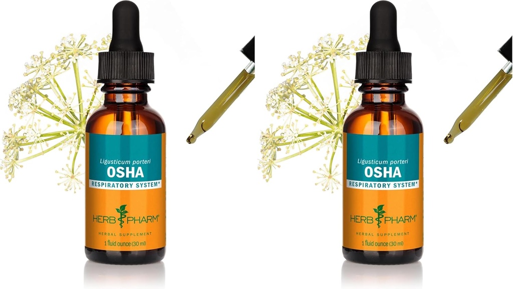 Herb Pharm OSHA Root Liquid Extract for pustende støtte - 1 Ounce (pakke med 2)
