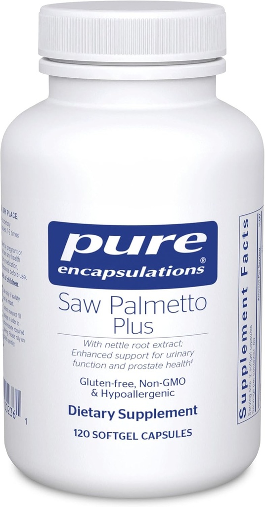 Pure Enkapslinger så Palmetto Plus med Nettle Root Extract å støtte urinfunksjon | 120 Softgel kapsler