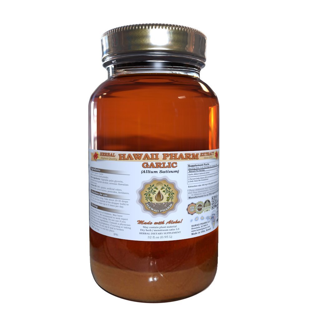 Hawaii Pharm hvitløk (Allium sativum) flytende ekstrakt 32 Oz
