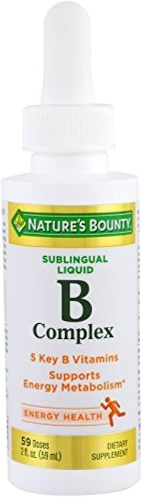 Naturens Bounty B kompleks med B12 Sublingual flytende raskvirkende kosttilskudd 2 ounce