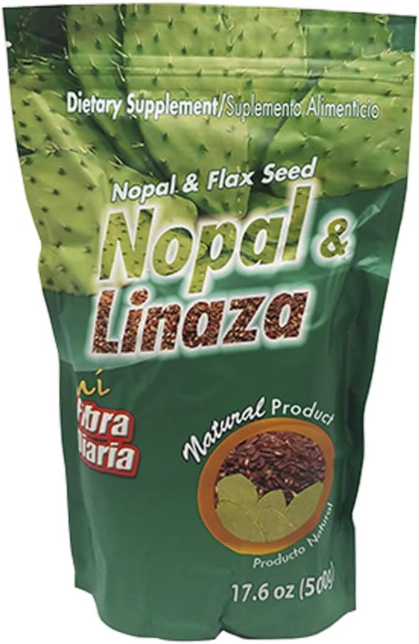 Nopal & Linaza. Nopal Kaktus og Flax frø fiber diett kosttilskudd. 17.6 oz.