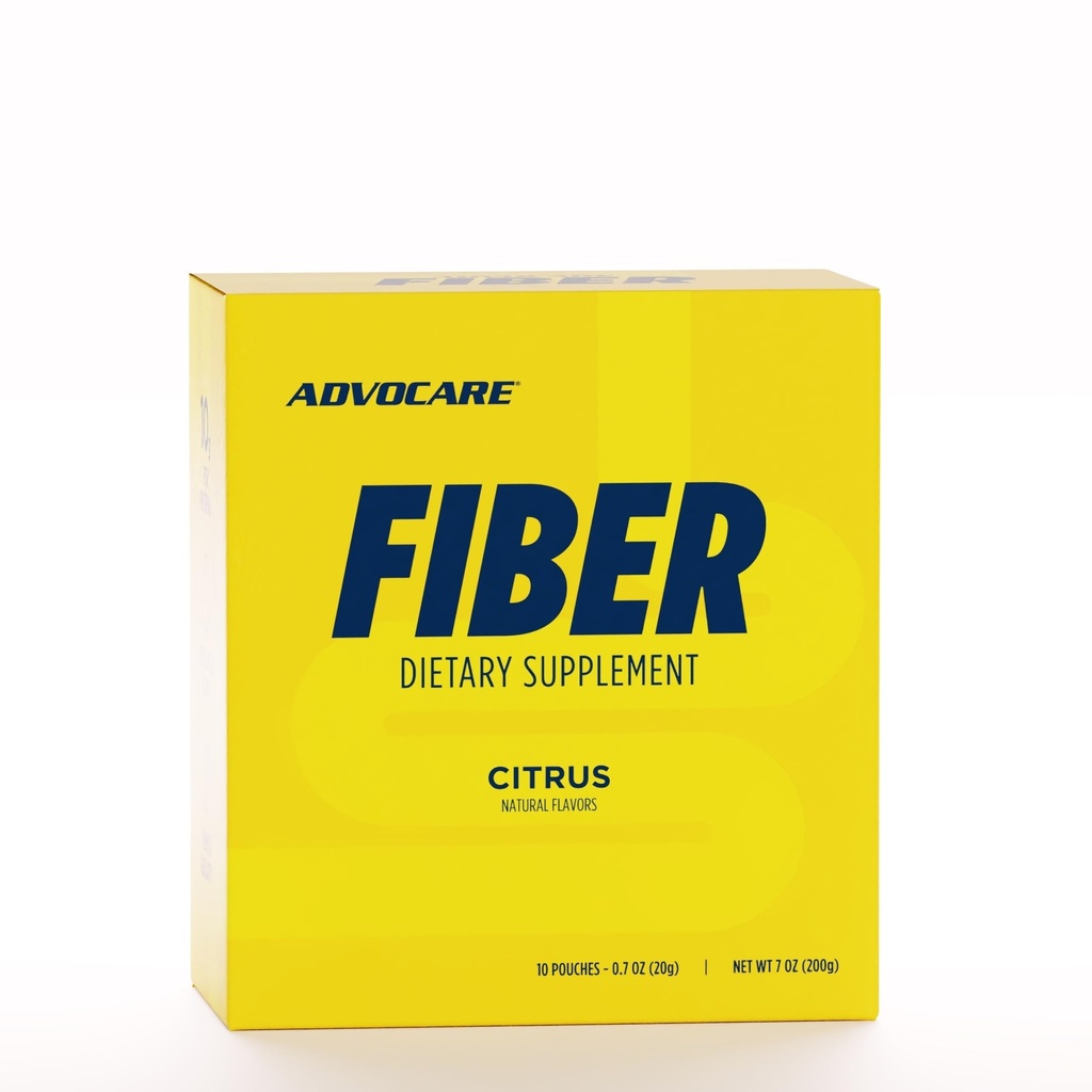 AdvoCare Fiber Diett Supplement - Daglig fiber pulver Supplement med løselig og uoppløselig Fiber - Fiber blanding Inkluderer Psyllium Husk & Citric Acid - støtter Digestiv helse* - Citrus, 10 Pouches