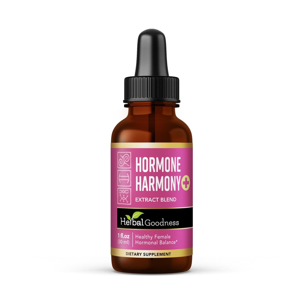 Herbal Goodness Hormone Harmony 1oz – Økologisk hormonbalanse Supplement for kvinner, rik på probiotika, Menopause Relief, Fertilitetsstøtte, PMS & Lacation Aid